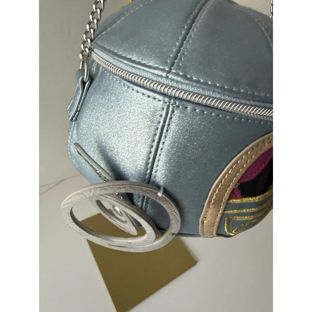 Cinderella Carriage Crossbody Danielle Nicole Brand Purse Silver Chain - Picture 5 of 16
